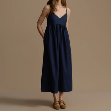 Vestido midi tirantes escote en V holgado