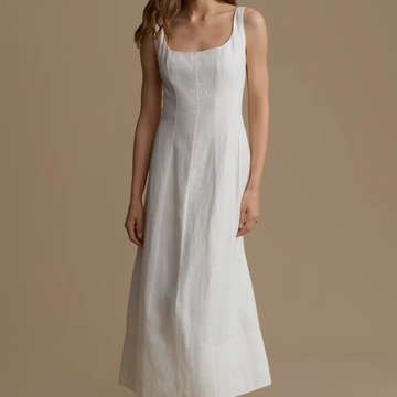Vestido midi tirantes escote cuadrado